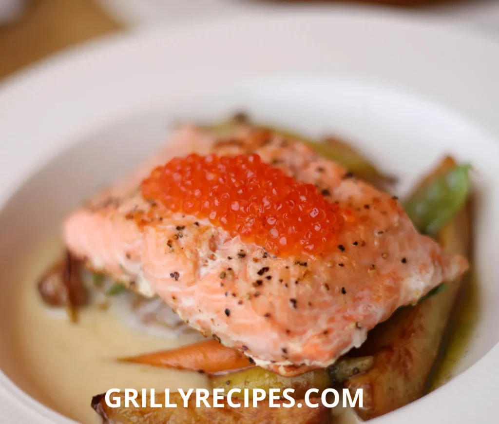 Tender Fish in a Sauce Recipe rich, flavorful sauce, garnished with fresh herbs and served with a side of vegetables.