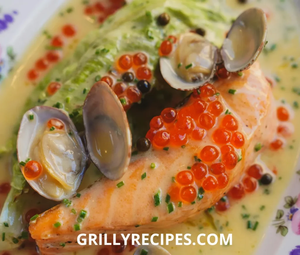 Tender Fish in a Sauce Recipe a rich, flavorful sauce, garnished with fresh herbs and served with a side of vegetables.