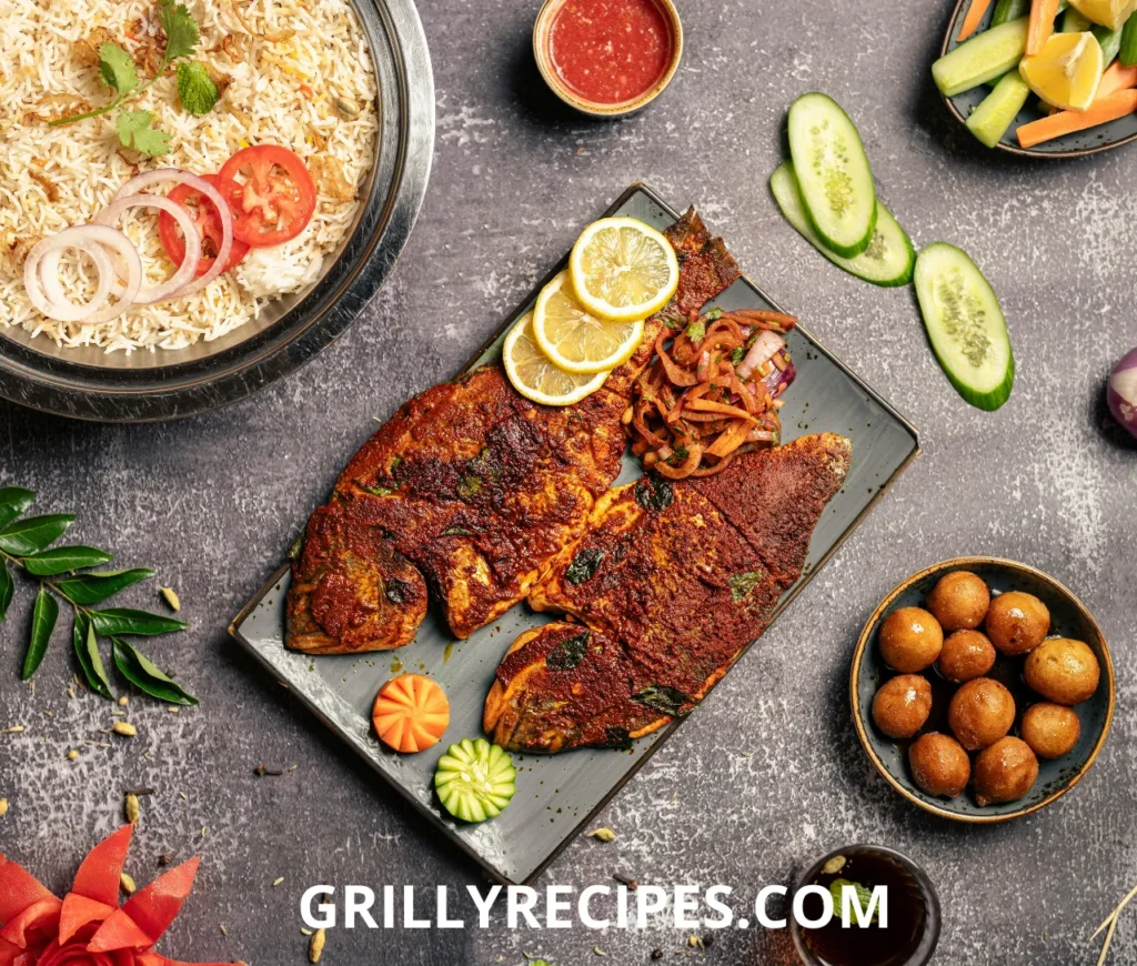 Perfectly grilled fish fillets with fresh herbs and lemon slices on a grill. How to Grill Fish