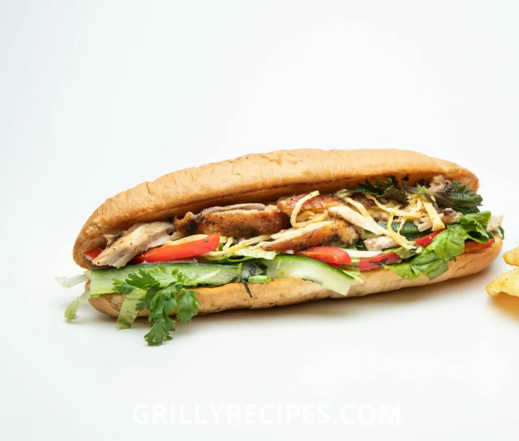 Chicken Sandwich Nutrition breakdown with fresh ingredients.