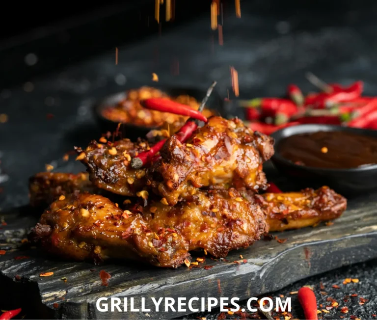 Grilled boneless chicken breasts with golden grill marks on a wooden platter.