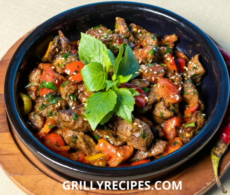 A bowl of rich and hearty Mexican beef stew with tender beef, vegetables, and a flavorful broth, garnished with fresh cilantro.
