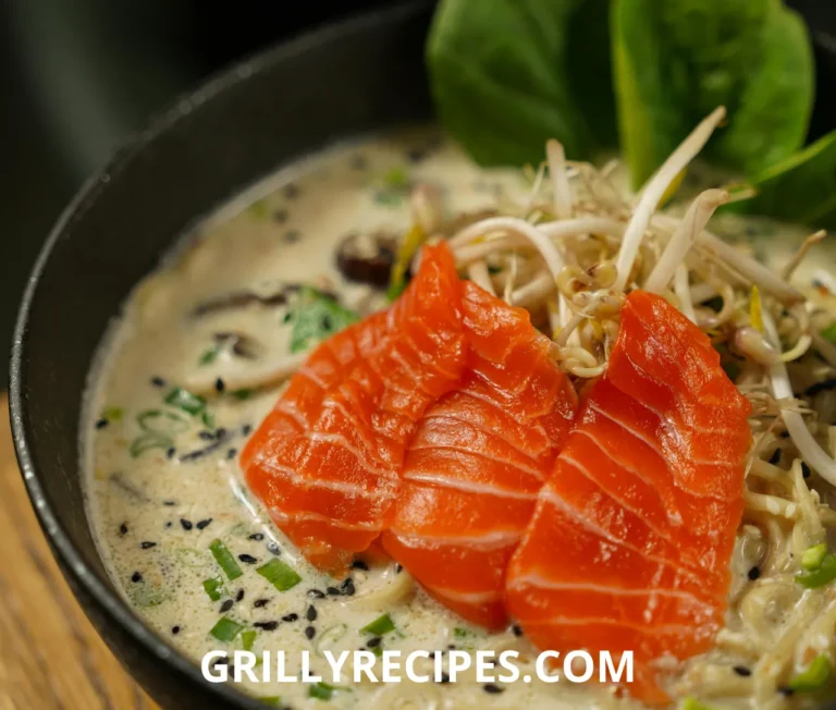 Creamy salmon soup with tender salmon chunks, carrots, and potatoes in a rustic white bowl, garnished with fresh dill and a lemon slice, showcasing a hearty salmon soup recipe.