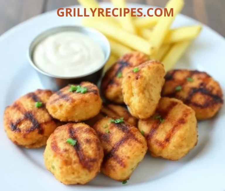 A delicious grilled dish from GrillyRecipes.com, featuring perfectly charred meats and vibrant vegetables on a barbecue grill